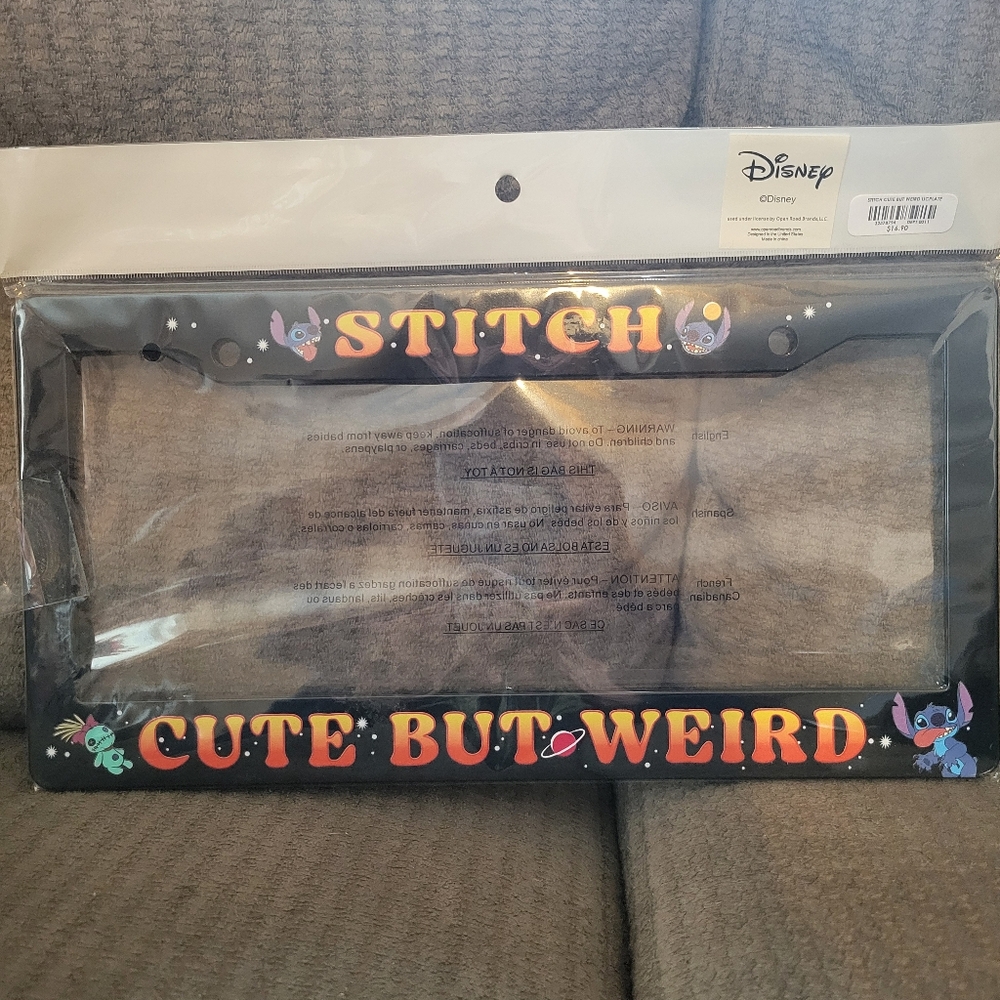 Disney Stitch License Plate Frame - Black